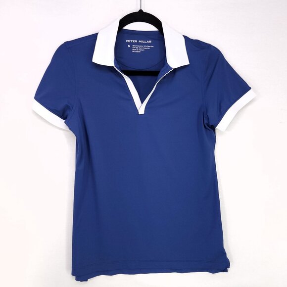 Peter Millar Polo Shirt  Women’s Small Betty Drop V-Neck Golf Contrast Trim - Picture 1 of 11